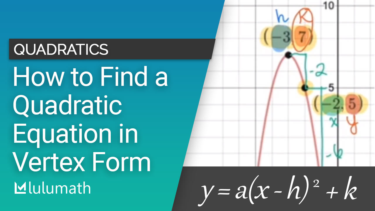 How To Find Vertex Form Of A Quadratic Function Video Lulumath 0502